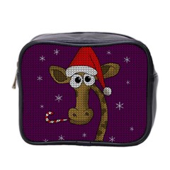 Christmas Giraffe  Mini Toiletries Bag 2-side by Valentinaart