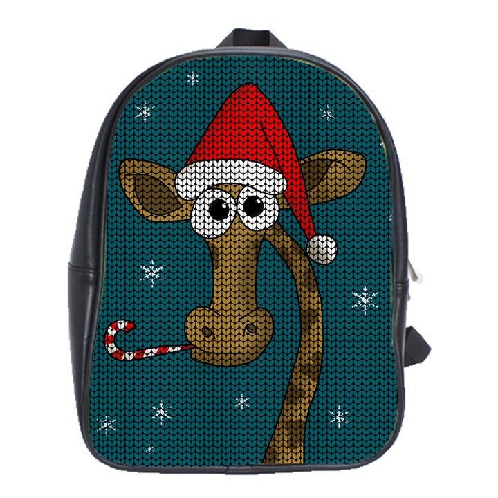 Christmas Giraffe  School Bag (XL)