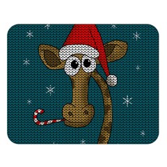 Christmas Giraffe  Double Sided Flano Blanket (large)  by Valentinaart