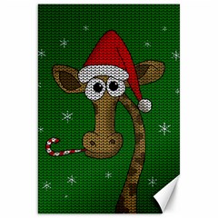 Christmas Giraffe  Canvas 20  X 30   by Valentinaart