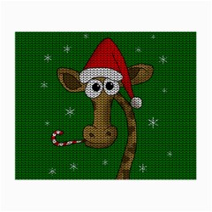 Christmas Giraffe  Small Glasses Cloth (2-side) by Valentinaart