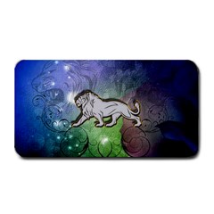 Wonderful Lion Silhouette On Dark Colorful Background Medium Bar Mats by FantasyWorld7