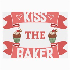 Kiss The Baker Large Glasses Cloth (2-side) by BakersandArtists