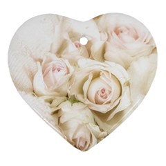Pastel Roses Antique Vintage Ornament (heart) by Celenk