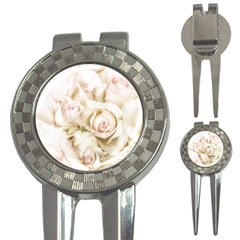 Pastel Roses Antique Vintage 3-in-1 Golf Divots