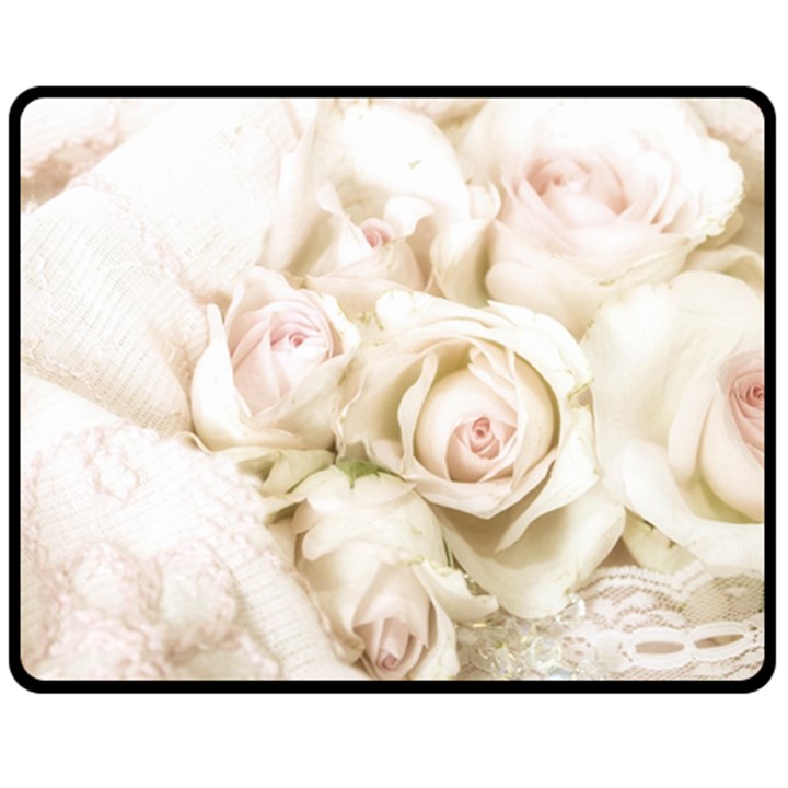 Pastel Roses Antique Vintage Double Sided Fleece Blanket (Medium) 