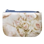 Pastel Roses Antique Vintage Large Coin Purse Front