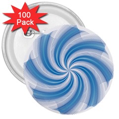 Prismatic Hole Blue 3  Buttons (100 Pack) 