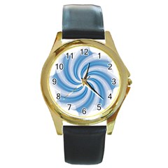 Prismatic Hole Blue Round Gold Metal Watch by Mariart