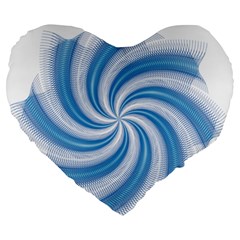 Prismatic Hole Blue Large 19  Premium Heart Shape Cushions by Mariart