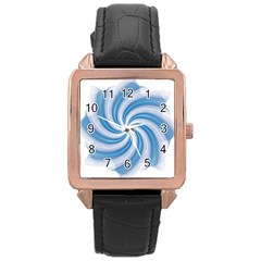Prismatic Hole Blue Rose Gold Leather Watch  by Mariart
