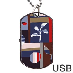 Surface Tree Polka Dots Dog Tag Usb Flash (two Sides)