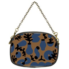 Superfiction Object Blue Black Brown Pattern Chain Purses (one Side)  by Mariart