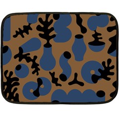 Superfiction Object Blue Black Brown Pattern Double Sided Fleece Blanket (mini) 