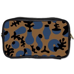 Superfiction Object Blue Black Brown Pattern Toiletries Bags by Mariart