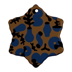Superfiction Object Blue Black Brown Pattern Ornament (snowflake)