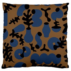 Superfiction Object Blue Black Brown Pattern Standard Flano Cushion Case (one Side) by Mariart