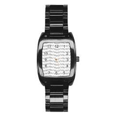 Tattoos Transparent Tumblr Overlays Wave Waves Black Chevron Stainless Steel Barrel Watch by Mariart