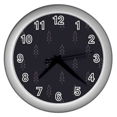 Tree Christmas Wall Clocks (silver) 