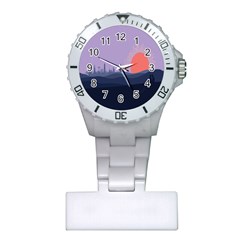 Wedding Lavender Moon Romantic Natural Plastic Nurses Watch by Mariart