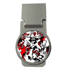 Vector Red Black White Camo Advance Money Clips (round)  by Mariart