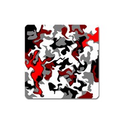 Vector Red Black White Camo Advance Square Magnet by Mariart