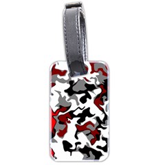 Vector Red Black White Camo Advance Luggage Tags (two Sides)