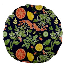 Summer Fruite Orange Lemmon Tomato Large 18  Premium Flano Round Cushions by Mariart