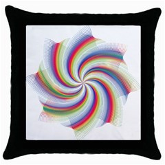 Prismatic Hole Rainbow Throw Pillow Case (black) by Mariart