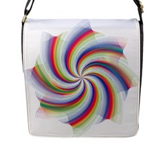 Prismatic Hole Rainbow Flap Messenger Bag (l) 
