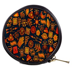 Tribal Ethnic Blue Gold Culture Mini Makeup Bags