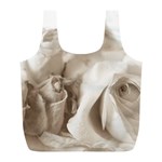Vintage Rose Shabby Chic Background Full Print Recycle Bags (L)  Back