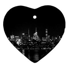 New York Skyline Heart Ornament (two Sides) by Celenk