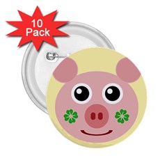 Luck Lucky Pig Pig Lucky Charm 2 25  Buttons (10 Pack)  by Celenk