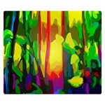 Abstract Vibrant Colour Botany Double Sided Flano Blanket (Small)  50 x40  Blanket Back