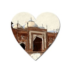 Agra Taj Mahal India Palace Heart Magnet by Celenk