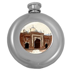 Agra Taj Mahal India Palace Round Hip Flask (5 Oz) by Celenk