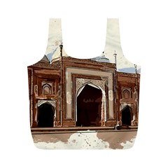 Agra Taj Mahal India Palace Full Print Recycle Bags (m)  by Celenk
