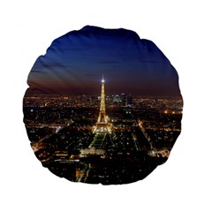 Paris At Night Standard 15  Premium Flano Round Cushions by Celenk