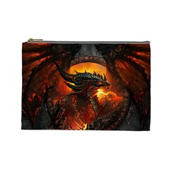 Dragon Legend Art Fire Digital Fantasy Cosmetic Bag (large)  by Celenk