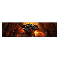 Dragon Legend Art Fire Digital Fantasy Satin Scarf (oblong) by Celenk