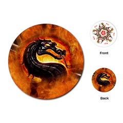 Dragon And Fire Playing Cards (round)  by Celenk