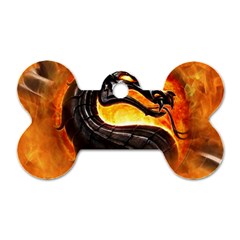 Dragon And Fire Dog Tag Bone (one Side) by Celenk