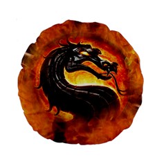 Dragon And Fire Standard 15  Premium Round Cushions