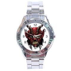 Krampus Devil Face Stainless Steel Analogue Watch by Celenk