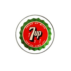 Fresh Up With  7 Up Bottle Cap Tin Metal Hat Clip Ball Marker (4 Pack) by Celenk