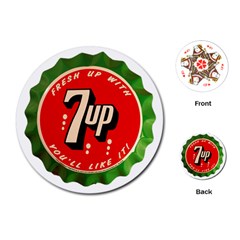 Fresh Up With  7 Up Bottle Cap Tin Metal Playing Cards (round)  by Celenk