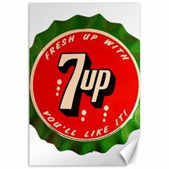 Fresh Up With  7 Up Bottle Cap Tin Metal Canvas 12  X 18   by Celenk