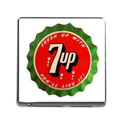 Fresh Up With  7 Up Bottle Cap Tin Metal Memory Card Reader (square) by Celenk