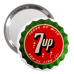 Fresh Up With  7 Up Bottle Cap Tin Metal 3  Handbag Mirrors by Celenk